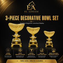 3-Piece Cream and Gold Pedestal Candy Bowl Set, Assorted Sizes