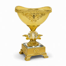 Luxury Gold-Rim Cream Pedestal Dessert Bowl