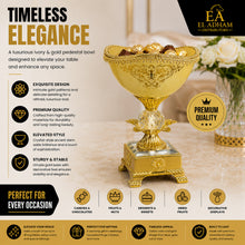 Luxury Gold-Rim Cream Pedestal Dessert Bowl