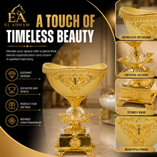 Cream and Gold-Tone Pedestal Dessert Bowl with Ornate Base, 8.5 Inch