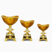Luxury Gold-Rim Gold Pedestal Candy Bowls - Set of 3