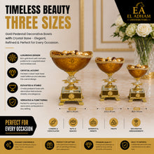 Luxury Gold-Rim Gold Pedestal Candy Bowls - Set of 3