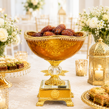 Luxury Gold-Rim Gold Pedestal Dessert Bowl
