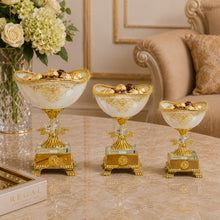 Luxury Gold-Rim White Pedestal Candy Bowls - Set of 3