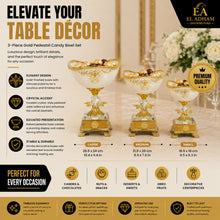 Luxury Gold-Rim White Pedestal Candy Bowls - Set of 3