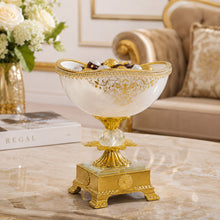 Luxury Gold-Rim White Pedestal Dessert Bowl