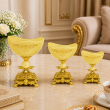 Elegant Cream Pedestal Candy Bowls - Set of 3