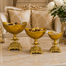 Elegant Gold Pedestal Candy Bowls - Set of 3
