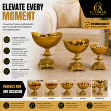 Elegant Gold Pedestal Candy Bowls - Set of 3