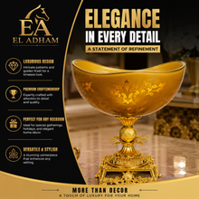 Elegant Gold-Tone Pedestal Dessert Bowl with Ornate Base, 8.5 Inch