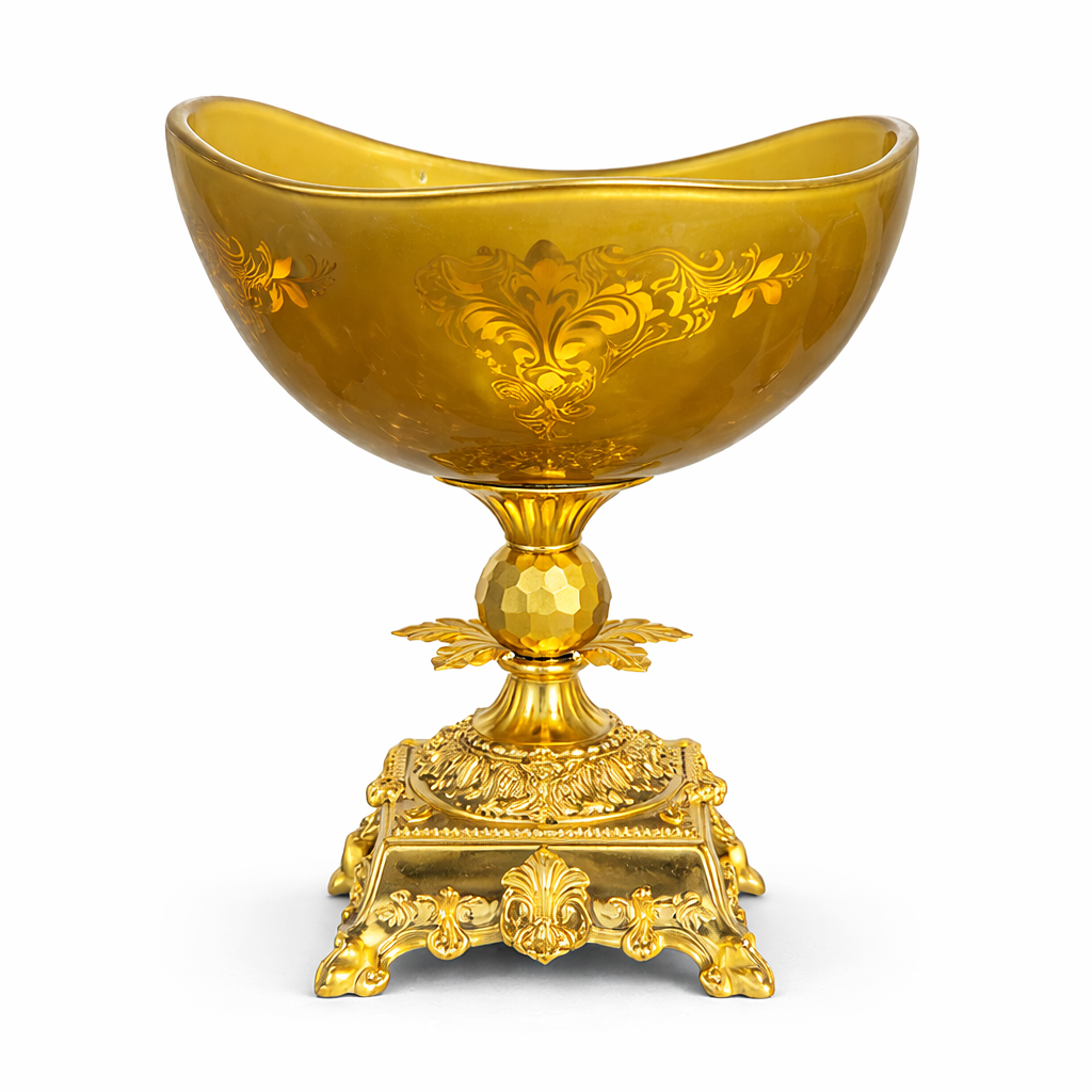 Elegant Gold Pedestal Dessert Bowl