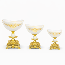 Elegant White Pedestal Candy Bowls - Set of 3