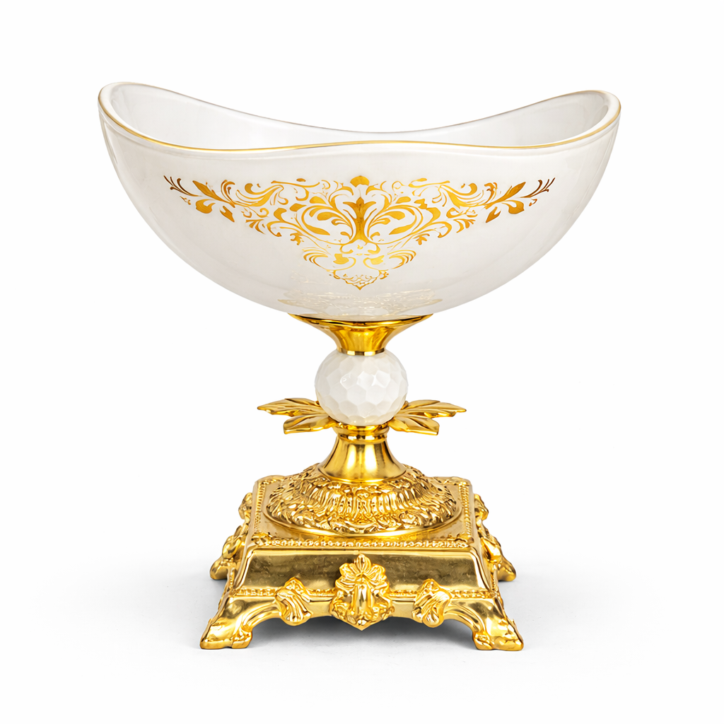Elegant White Pedestal Dessert Bowl