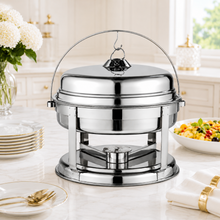 20 L Stainless Steel Buffet Chafer Food Warmer-Round Roll-Top Catering Chafing Dish