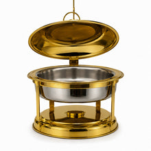 20 L Luxury Gold Stainless Steel Buffet Server with Glass Window Lid Food Warmer