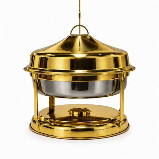 20 L Luxury Gold Stainless Steel Buffet Server with Glass Window Lid Food Warmer