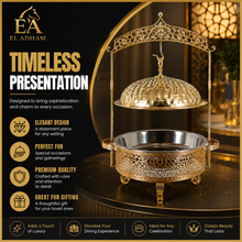 Premium Gold Ornate Chafing Dish with Hanging Lid-Decarative Buffet Food Warmer
