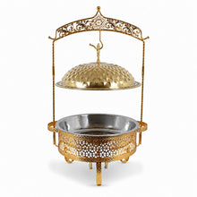Premium Gold Ornate Chafing Dish with Hanging Lid-Decarative Buffet Food Warmer