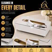 Silver Stainless Steel Tissue Box Cover with Floral Accent, 10.5 Inch
