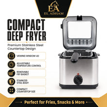 El Adham Multifunction Countertop Fryer with Basket, 13.5 Inch