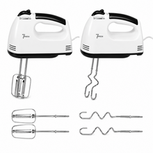 7-Speed Electric Hand Mixer with Beaters and Dough Hooks, White