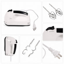 7-Speed Electric Hand Mixer with Beaters and Dough Hooks, White