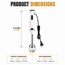 Electric Hand Blender Immersion Stick with Stainless Steel Shaft