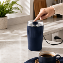 Electric Coffee and Spice Grinder with Stainless Steel Blade, Navy Blue, 6.5 Inch