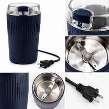 Electric Coffee and Spice Grinder with Stainless Steel Blade, Navy Blue, 6.5 Inch