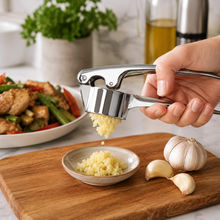 Stainless Steel Garlic Press Crusher with Long Handles, 6.5 Inch