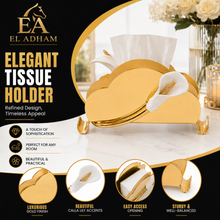 Decorative Gold Tissue Holder with White Calla Lily Accents