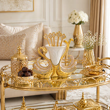 Luxury Gold and Coffee Serving Set with Spoons