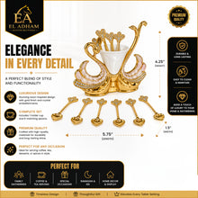Luxury Gold and Coffee Serving Set with Spoons