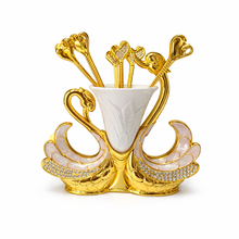 Luxury Gold and Coffee Serving Set with Spoons