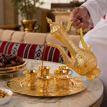 Luxury Gold Arabic Coffee Dallah Set With Tray and Cups