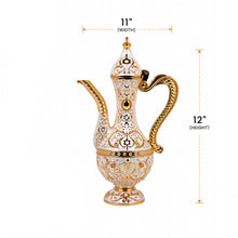 Luxury Gold and White Arabic Coffee Dallah Set With Tray and Cups