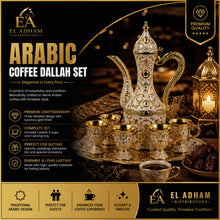Luxury Gold and White Arabic Coffee Dallah Set With Tray and Cups