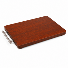Wood Cutting Board with Stainless Steel Handle, 18 x 12.25 Inch
