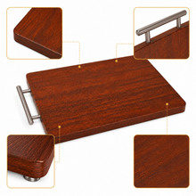 Wood Cutting Board with Stainless Steel Handle, 18 x 12.25 Inch
