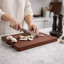 Premium Wood Cutting Board with a Stainless Steel Handle 20''x13''