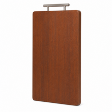 Wooden Cutting Board with Stainless Steel Handle, 24 x 15 Inch
