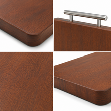 Wooden Cutting Board with Stainless Steel Handle, 24 x 15 Inch