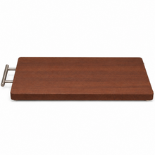 Wooden Cutting Board with Stainless Steel Handle, 24 x 15 Inch