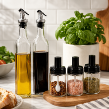 Modern Oil and Vinegar Set with Spice Jars 6-Piece