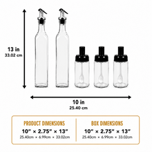 Modern Oil and Vinegar Set with Spice Jars 6-Piece