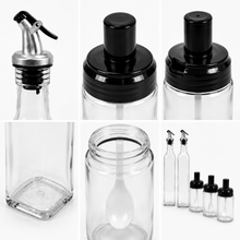 Modern Oil and Vinegar Set with Spice Jars 6-Piece