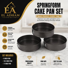 Spring form Cake Mold Set 3 Piece 9.5'', 10.25'', 11''
