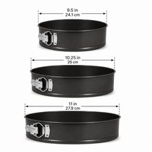 3-Piece Round Springform Cake Pan Set, 9.5, 10.25 and 11 Inch