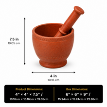Plastic Orange Mortar and Pestle Set For Grinding Spices and Herbs