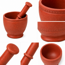 Plastic Orange Mortar and Pestle Set For Grinding Spices and Herbs